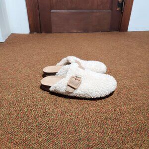 J Crew Factory Faux Fur Clog Slippers